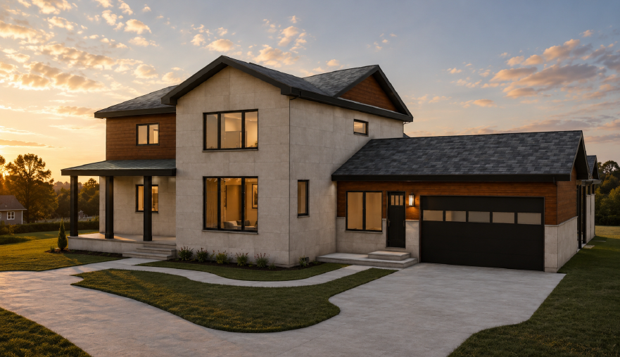 Family Home Exterior — Front Render
