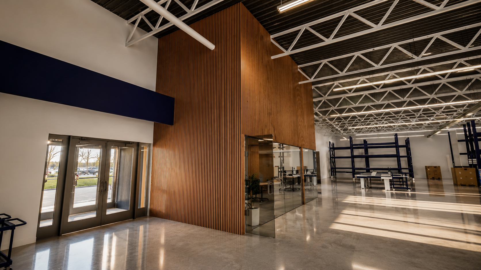 Take Out Depot — Open Floor, Exposed Trusses